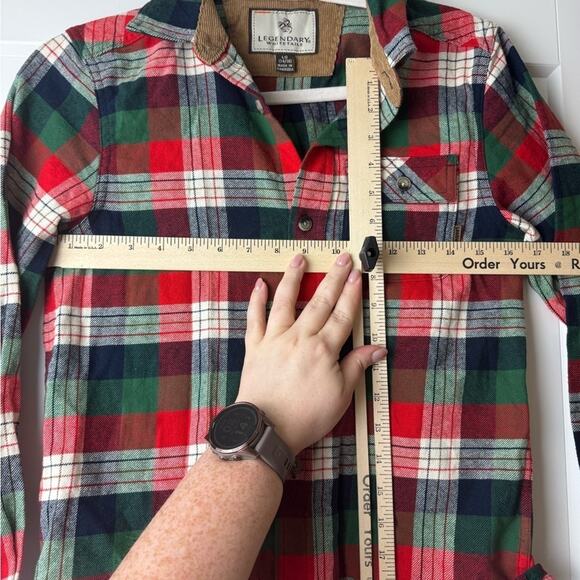 Legendary Whitetails Flannel Shirt Youth Large 14/16 Holiday Plaid Winter Fall - Picture 9 of 12